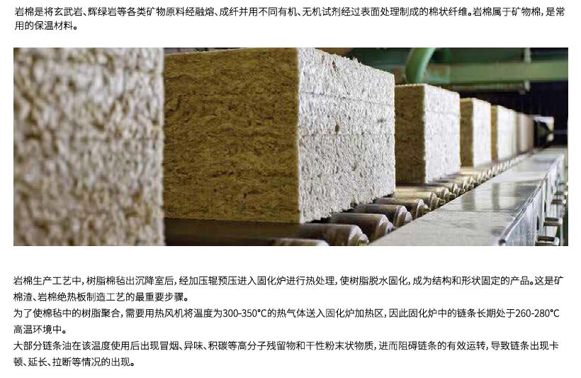 岩棉、玻璃棉链条润滑